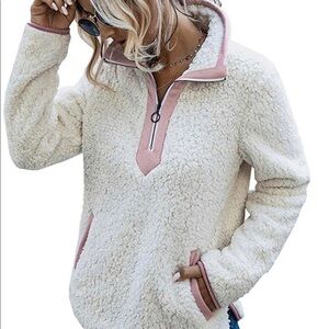 Sherpa fleece quarter zip pullover shirt